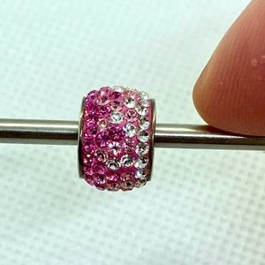Biagi Pink & Clear Swarovski Crystals Bead